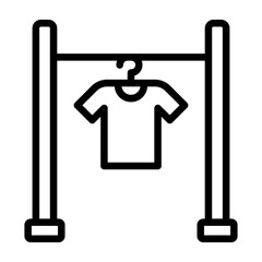 Clothing Rack Vector Line Icon Design