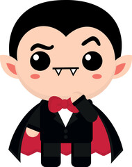 Cute goth vampire with expressions, collection, stick Fun Emotions, thoughtful vampire