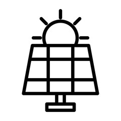 Solar Panel Vector Line Icon Design