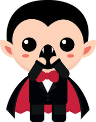 Cute, goth vampire with expressions, collection, stick Fun Emotions, scared, surprised vampire