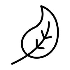 Green Leaf Vector Line Icon Design