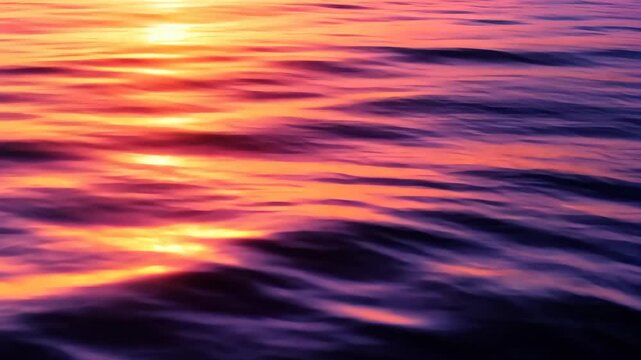 Sunset reflecting on ocean waves, abstract nature. Tranquil seascape and peaceful colors concept
