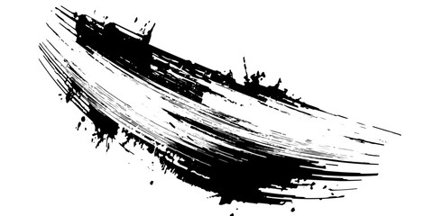 Obraz premium Grunge brush, rough ink black stroke