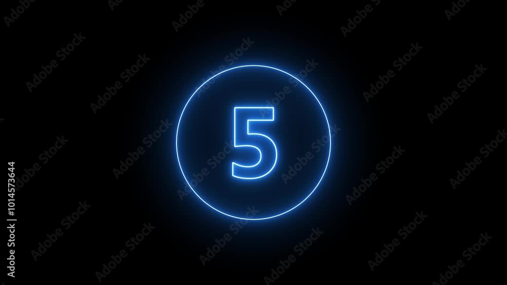 Poster 5 countdown animation from 15 to 0. modern flat design with animation on dark background. 4k.