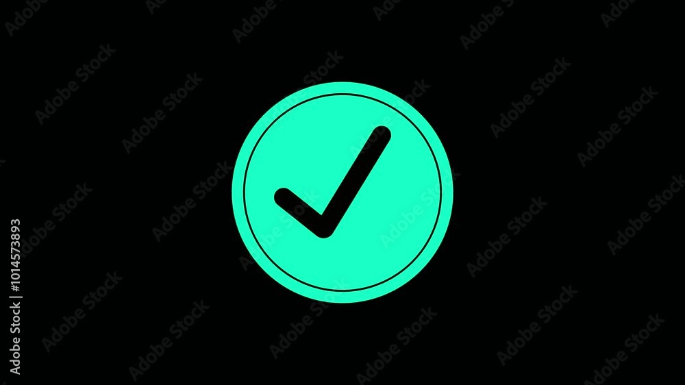 Poster black checkmark animation and double check icon. yes tick. correct check mark symbol. yes sign. anim