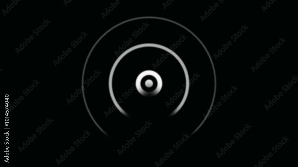 Poster blue light wave diffusion animation, isolated on transparent background. abstract background. digita