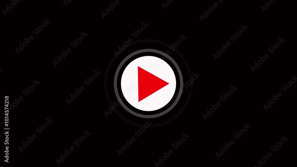 Poster video, audio neon play button icon animation. glowing play button animation. press to play. glowing 