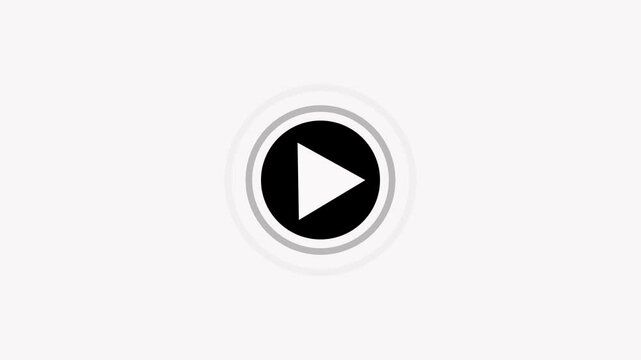 Video, audio neon play button icon animation. glowing play button animation. Press to play.  glowing play button animation. Press to play. On black background.Video, audio neon play button icon animat