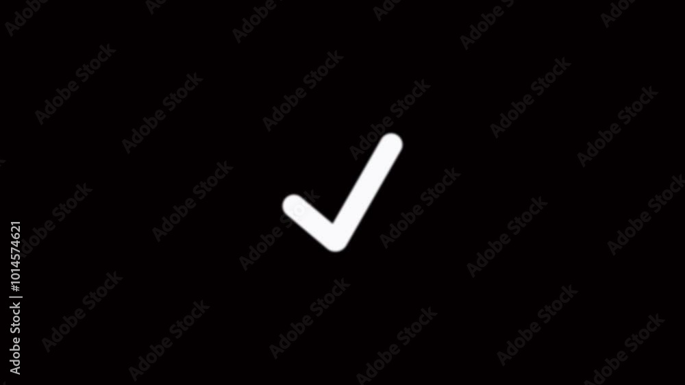 Poster black checkmark animation and double check icon. yes tick. correct check mark symbol. yes sign. anim