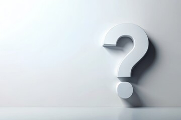 Reimagine the question mark symbol on a clean white backdrop, creating unique visual concepts that spark curiosity and enhance design aesthetics for