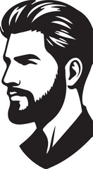Man hairstyle silhouette vector, handsome man hairstyle.