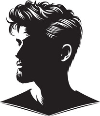 Man hairstyle silhouette vector, handsome man hairstyle.