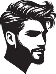 Man hairstyle silhouette vector, handsome man hairstyle.