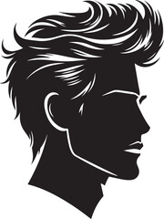 Man hairstyle silhouette vector, handsome man hairstyle.