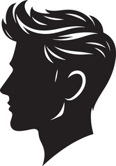 Man hairstyle silhouette vector, handsome man hairstyle.