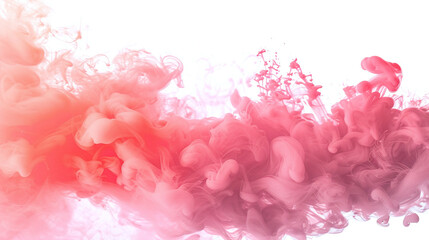 Obraz premium Paint Water Splash with Vapor Cloud, Defocused Pink Red Color Shimmering Particles Explosion Smoke Floating Abstract Art Background