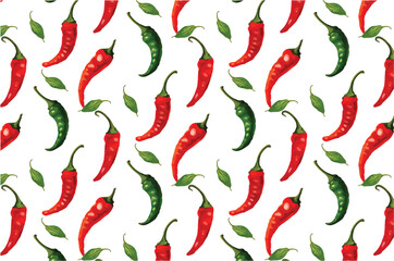 Hot chili peppers seamless pattern. Vector illustration.. hot red chili illustration, natural organic food