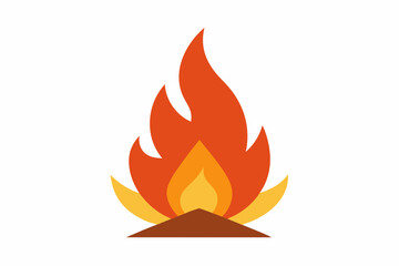 Bonfires creative vector illustration on a white background