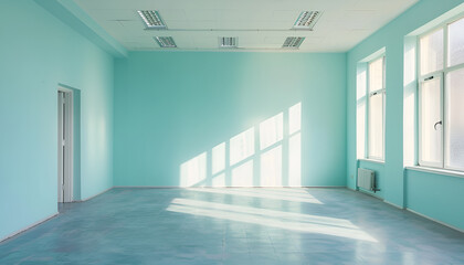 Empty office room with color walls. Interior design