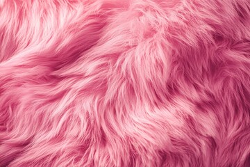 Obraz premium Close-up of soft, fluffy pink fur texture. A cozy and vibrant texture image, perfect for backgrounds, fashion design, and soft textile-themed concepts.