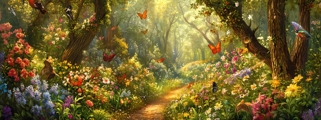 Vivid Spring Forest Paradise