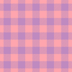Silk plaid vector texture, color tartan check background. Neutral textile fabric pattern seamless in red and pastel colors.