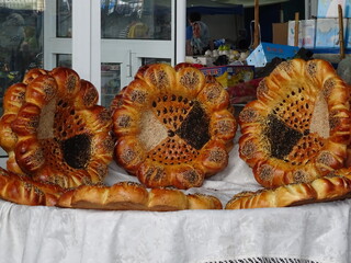 bread in the market Ouzbekistan Ferghana valley