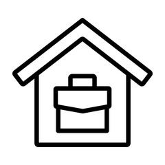 Work From Home Vector Line Icon Design