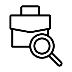 Job Search Vector Line Icon Design