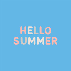 Hello summer. Hand drawn lettering phrase. Vector illustration.Eps 10.