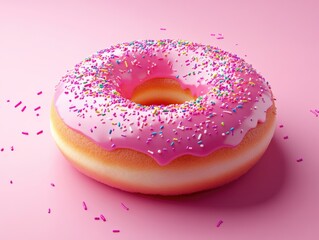 Pink Donut with Sprinkles,