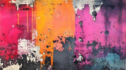 Vibrant Graffiti Inspired Wall Textures and Splatter Patterns
