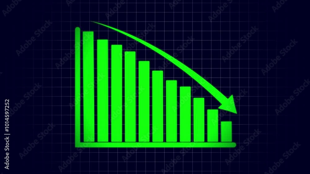 Poster abstract decreasing business graph chart animation background