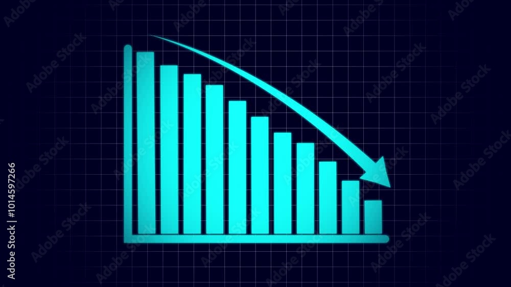 Poster abstract decreasing business graph chart animation background