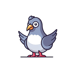 Beautiful Pigeon Logo, Grey Bird Design for Your Corporate and Business Graphic Resource or Creative Project, Ai Generative