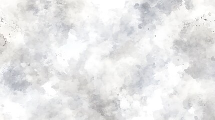 Obraz premium Abstract watercolor background with gray and white splatter paint in a cloudy design.