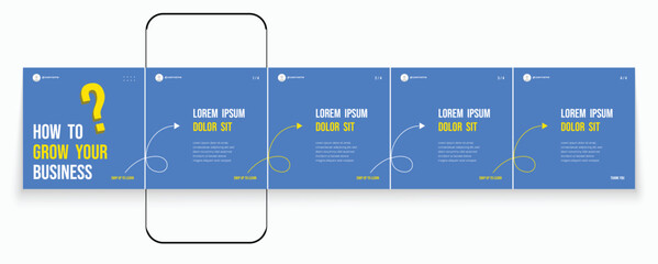 Carousel social media template minimalist design for linkedin carousel banner or editable social media carousel post template set or microblog templates for Instagram social media posts. © Tarek Digital
