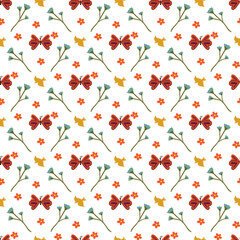 Birds And Butterflies Seamless Vector Pattern Design