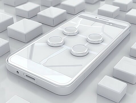 Aerial view of smartphone with map displaying highlighted route for location sharing, showcasing modern navigation and digital connectivity in urban environment.