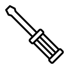 Screwdriver Vector Line Icon Design