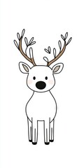 Simple line art of a reindeer with simple antlers.