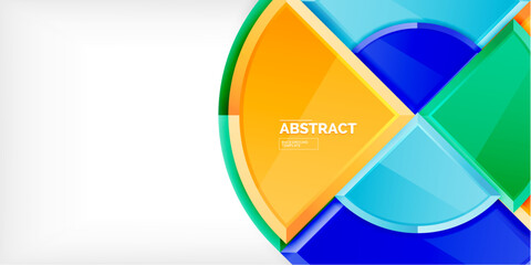 Abstract background - circles and round triangles with 3d effect. Vector Illustration For Wallpaper, Banner, Background, Card, Book Illustration, landing page