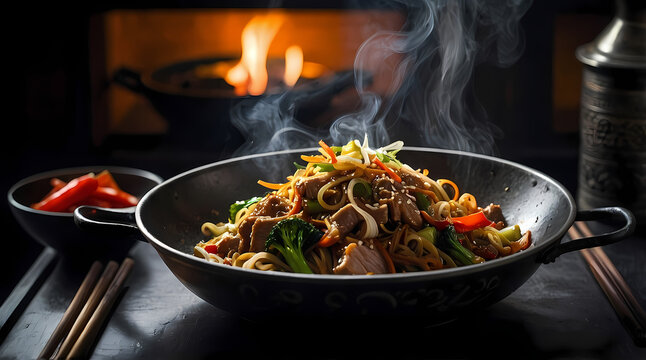 Pork Chop Suey Stir Fry with Mixed Vegetables in Savoury Sauce