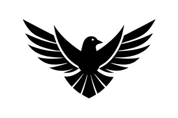  Birds. A flock of flying blue birds. hand drawing. Vector illustration.