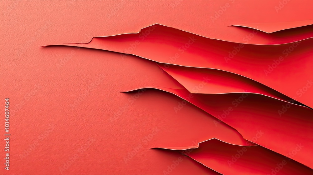 Poster a close-up of a red paper texture, featuring creases and subtle variations in tone, perfect for back