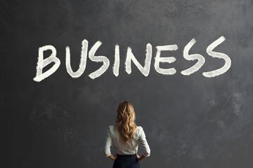 business message chalk word business ethics choice concept