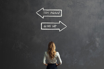try again or give up business ethics choice concept