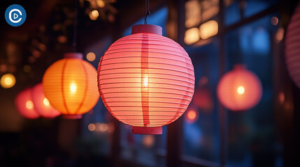A collection of colorful lanterns glowing softly, creating a festive atmosphere for celebrating the joy of Diwali.