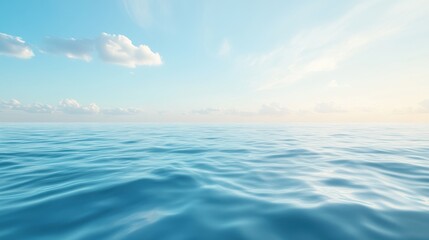 Obraz premium The ocean is calm and peaceful, with a clear blue sky above
