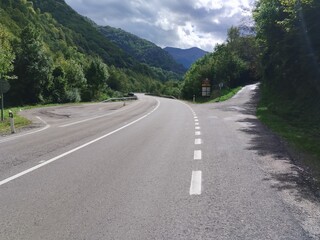 Naklejka premium pyrenees nature landscape from the road
